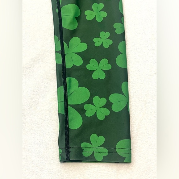 Vastitch Two-Tone Green Clover Women’s Leggings Size Small - Picture 3 of 14